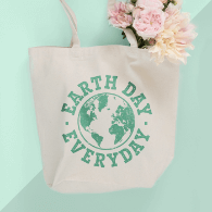 Show your love for Mother Earth with custom designed and printed Earth Day topic tote bags