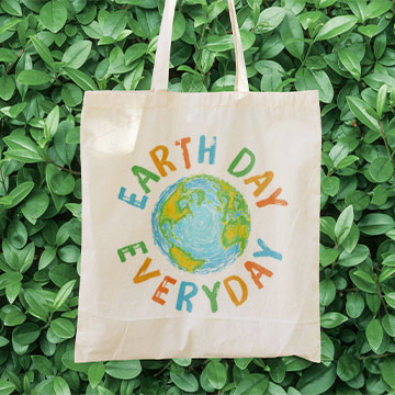 A quality CafePress canvas totebag showing support for Earth Day