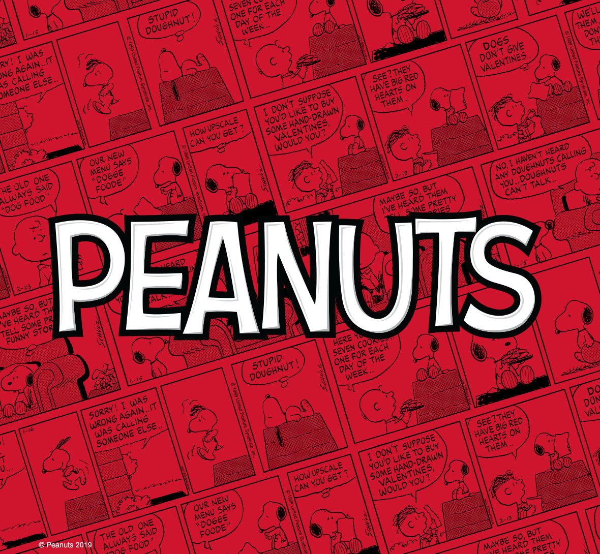 Official licensed Peanuts comic and move design.