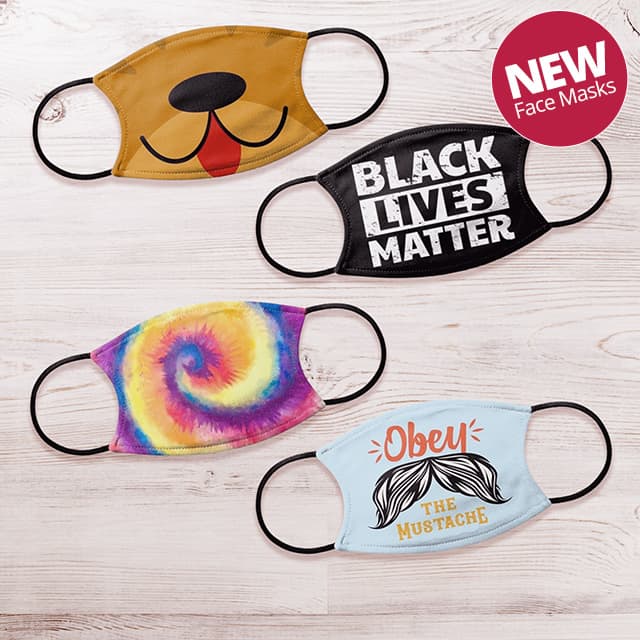 New custom printed and designed face masks for sale