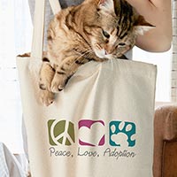 Cutest cat in the world resting in her owners custom Cafepress canvas tote bag