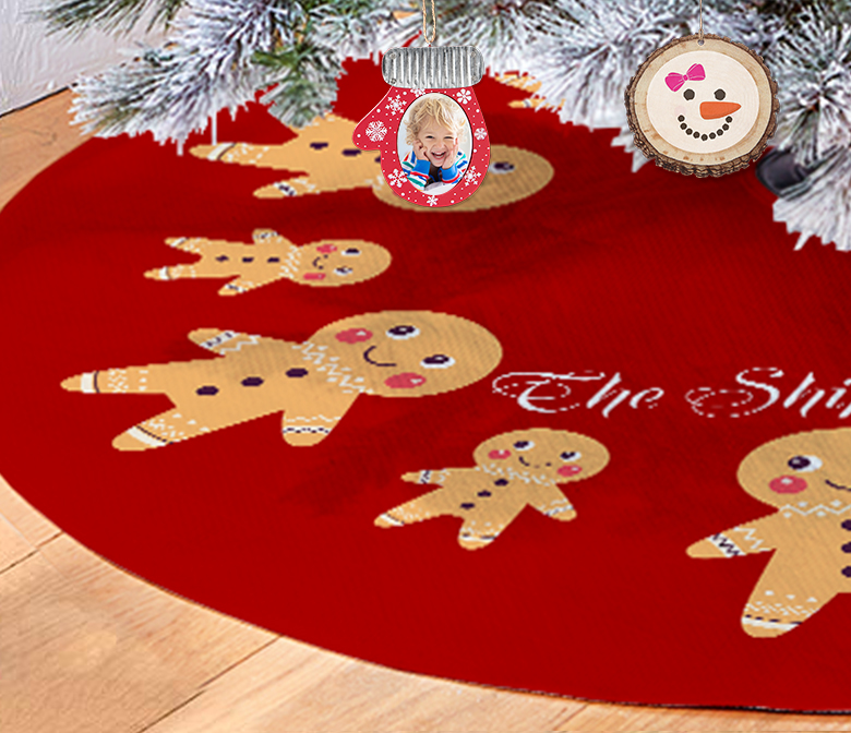 Multiple ornaments hanging from CafePress' extensive line of custom holiday shop displaying various designs found on site.