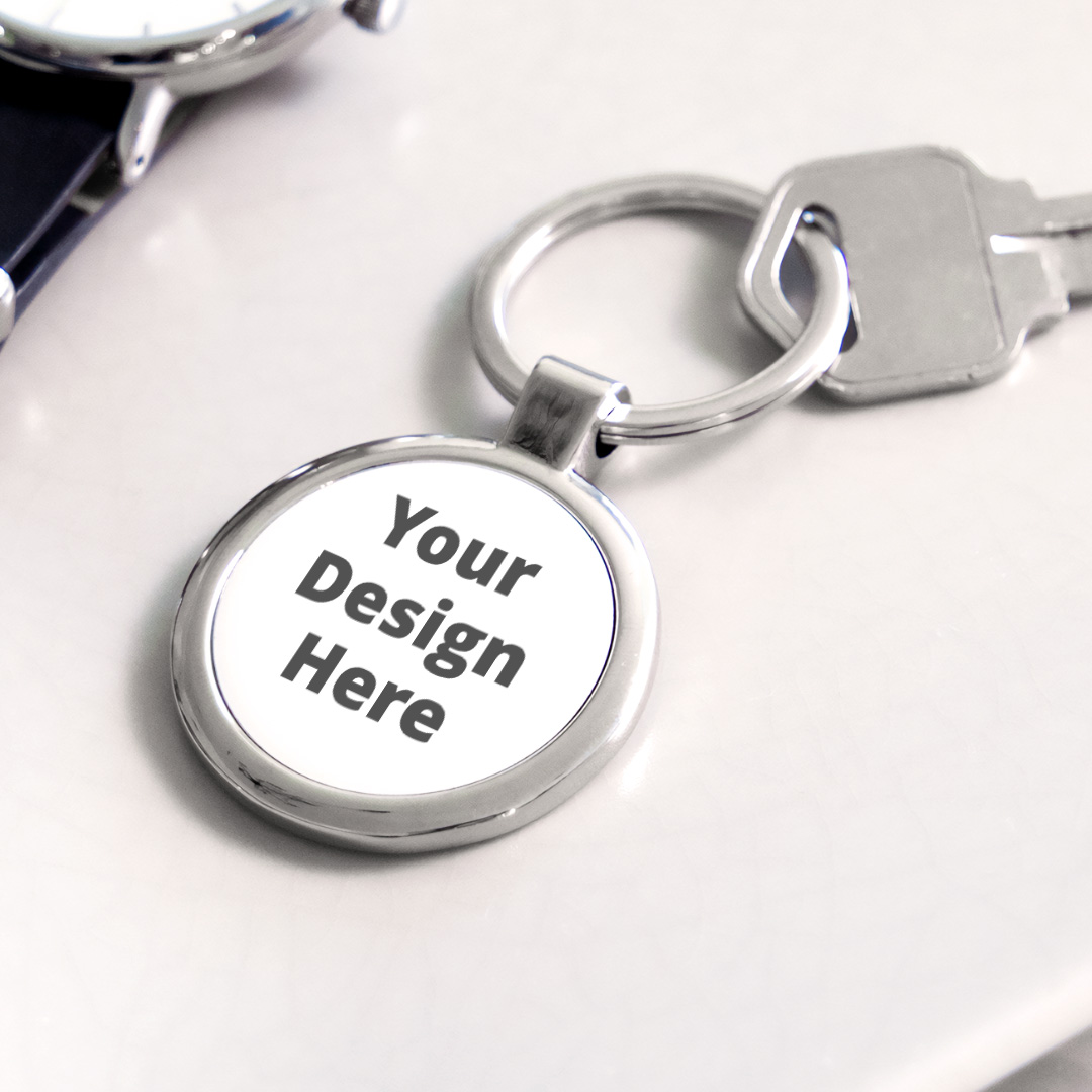 Keychain with area for custom design