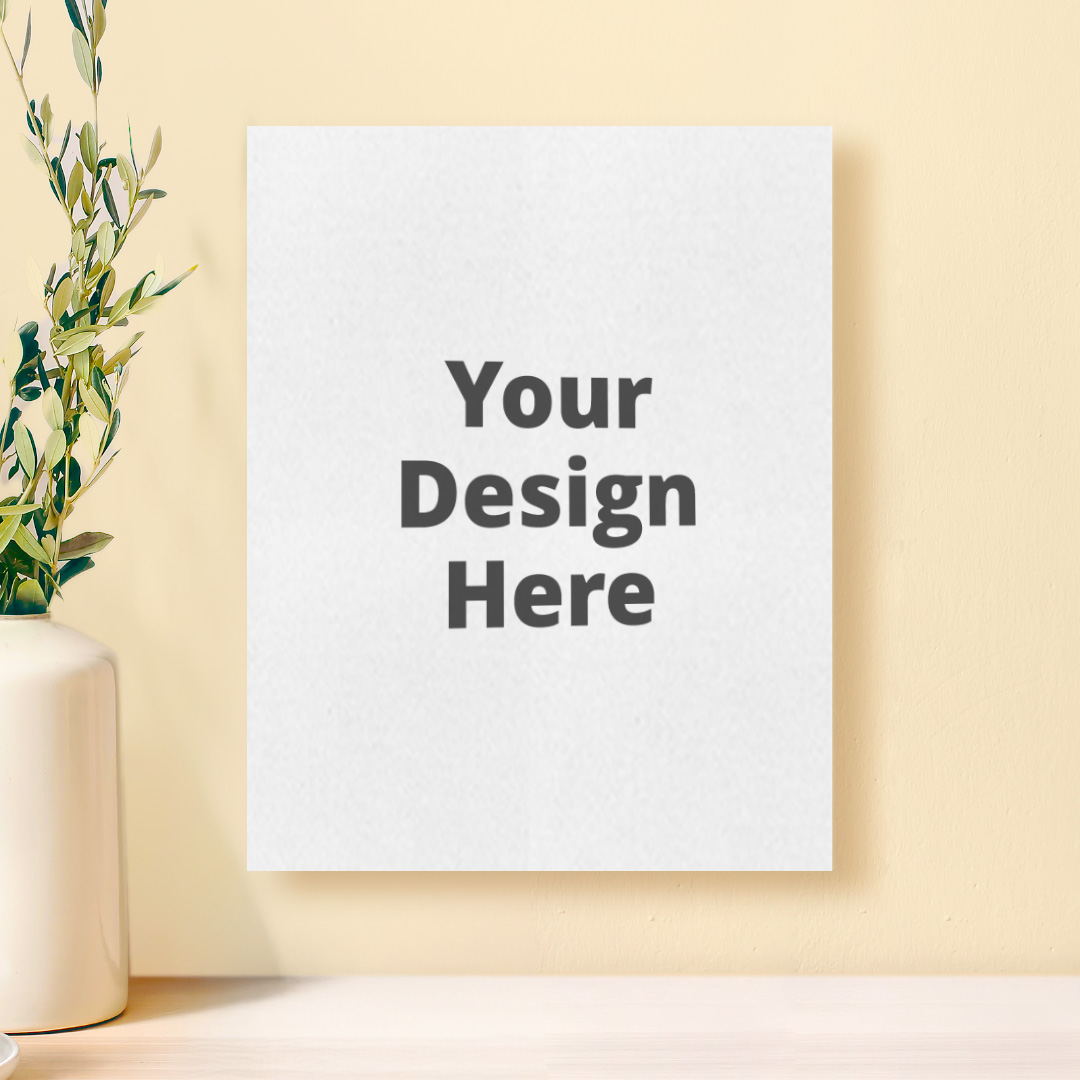 Home showing canvas print on the wall with area for custom design