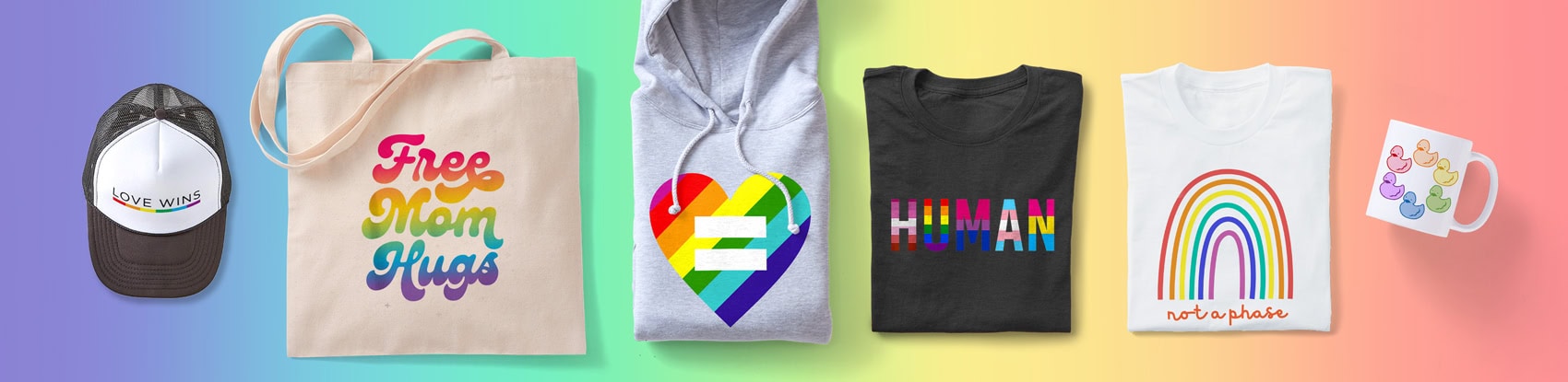 Multiple Products with Rainbow Pride Graphics