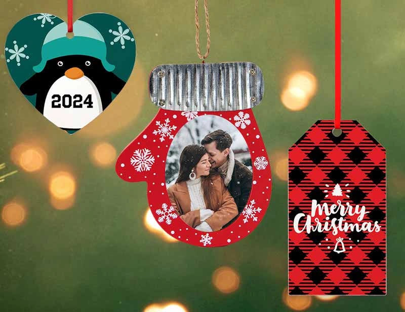 Banner showing different ornaments