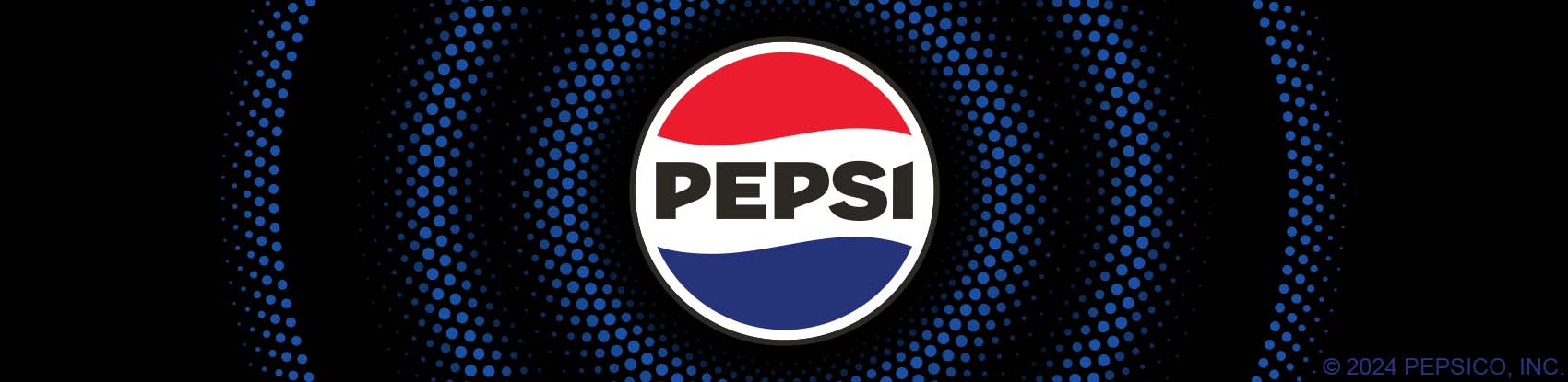 New Pepsi logo in dotted swirl spiral rings
