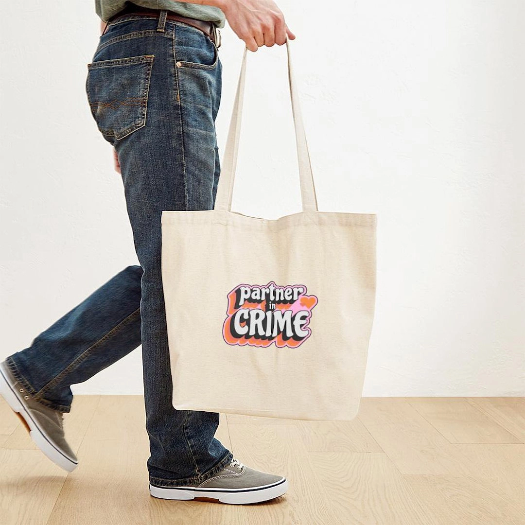 Partner in crime Canvas Tote Bag.