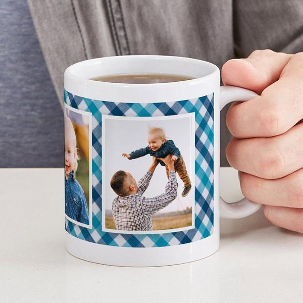 Custom printed mug with a personalized photo design.