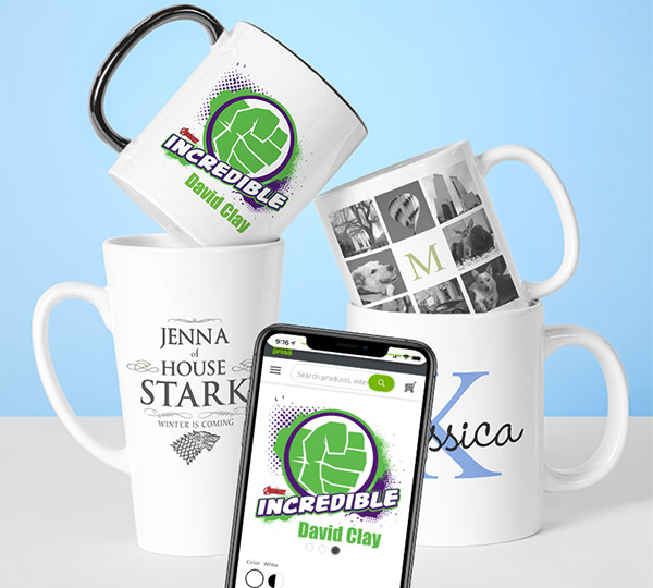 Within our app you can add your own photo or artwork, or select from our large collection.