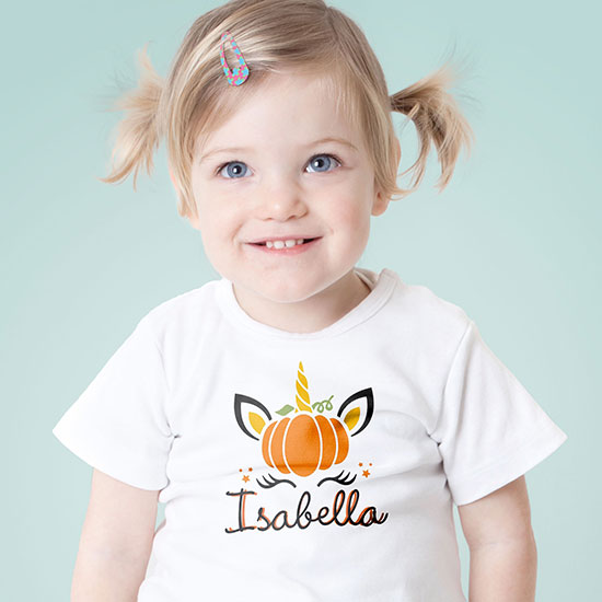 Gift ideas - Personalize designs on apparel, t-shirs, sweatshirts, hoodies, drinkware, mugs, home goods, auto accessories and more. Photo of little girl wearing her personalized CafePress T-Shirt.